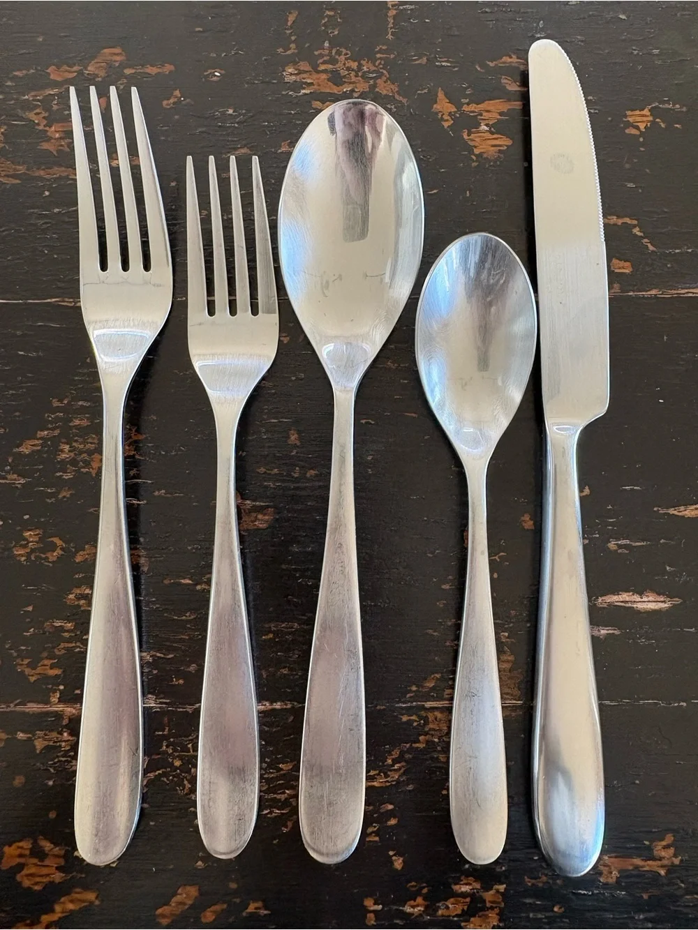 Argent Orfevres Marilyn 18/10 Satin Heavy Stainless 5 PC Flatware Place Setting